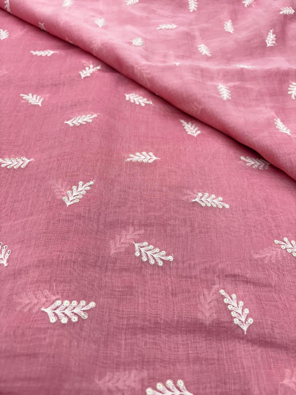 Chanderi Embroidery (Color Available) 44"Inch