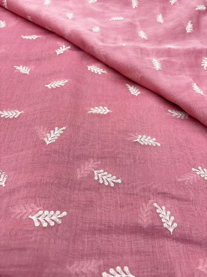 Chanderi Embroidery (Color Available) 44"Inch