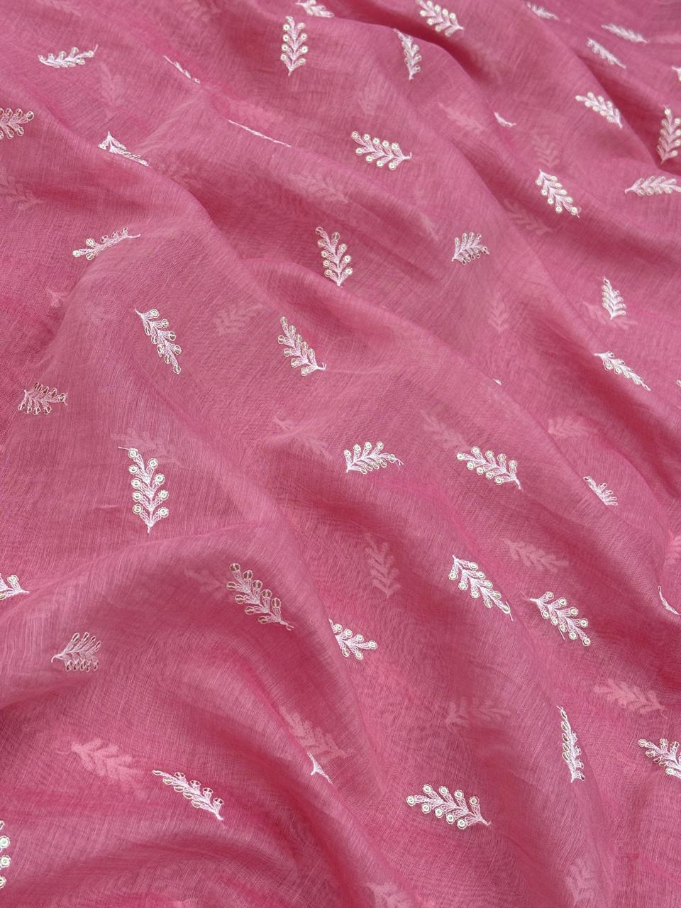 Chanderi Embroidery (Color Available) 44"Inch