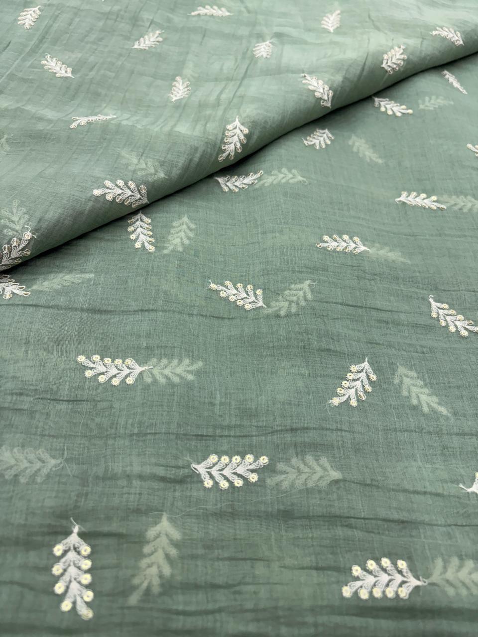 Chanderi Embroidery (Color Available) 44"Inch