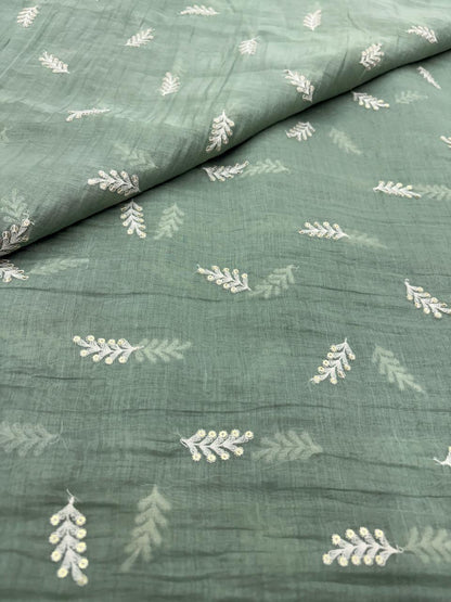 Chanderi Embroidery (Color Available) 44"Inch