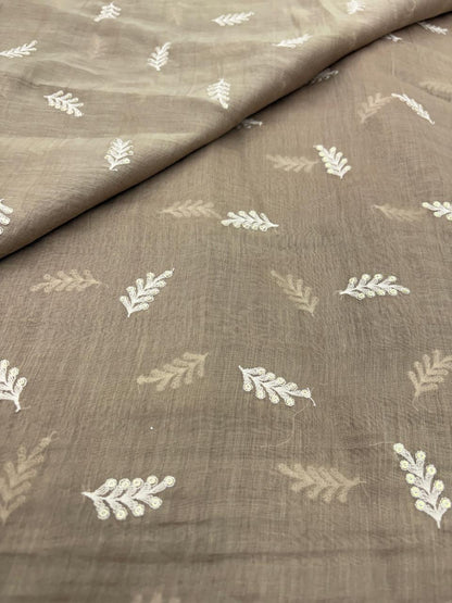 Chanderi Embroidery (Color Available) 44"Inch