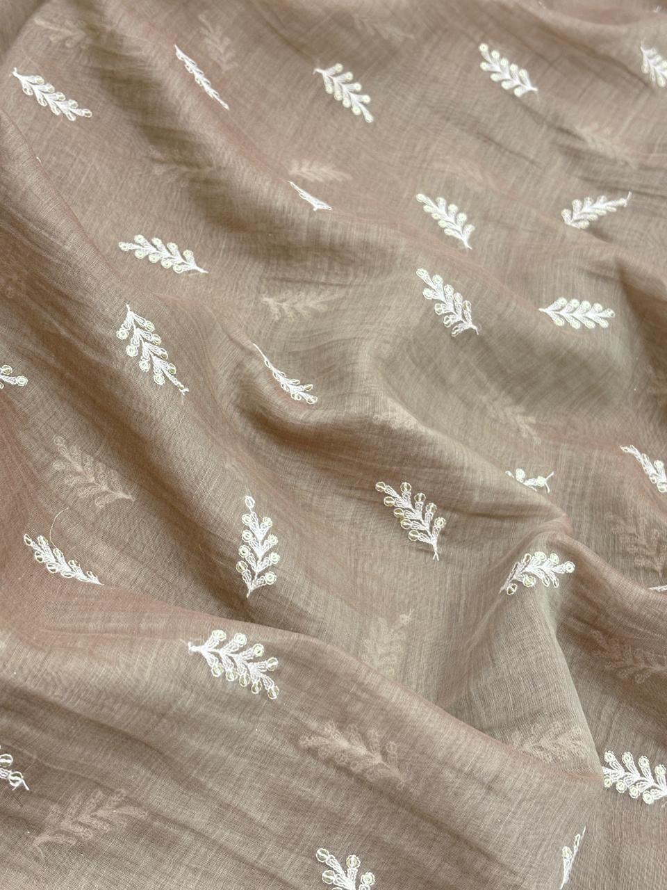 Chanderi Embroidery (Color Available) 44"Inch