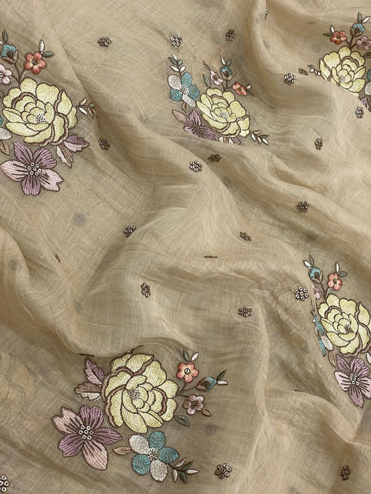 Chanderi Embroidery (Color Available) 44"Inch