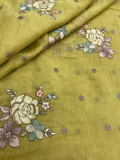 Chanderi Embroidery (Color Available) 44"Inch