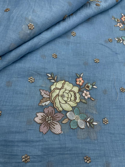 Chanderi Embroidery (Color Available) 44"Inch
