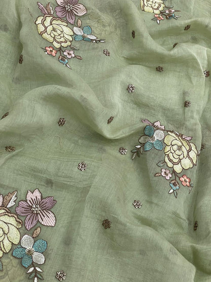 Chanderi Embroidery (Color Available) 44"Inch