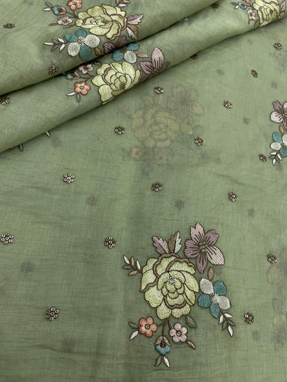 Chanderi Embroidery (Color Available) 44"Inch