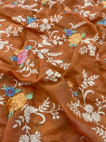 Chanderi Embroidery (Color Available) 44"Inch