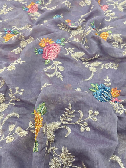 Chanderi Embroidery (Color Available) 44"Inch