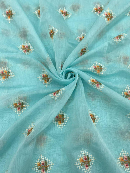Chanderi Embroidery (Color Available) 44"Inch
