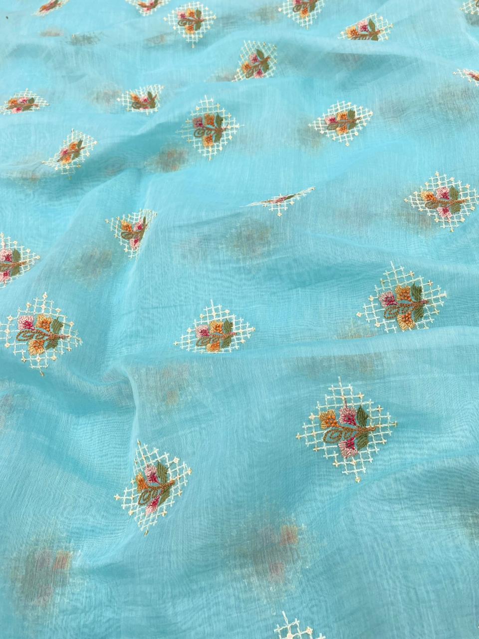 Chanderi Embroidery (Color Available) 44"Inch