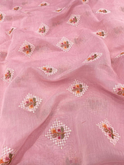 Chanderi Embroidery (Color Available) 44"Inch