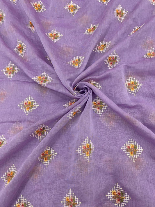 Chanderi Embroidery (Color Available) 44"Inch