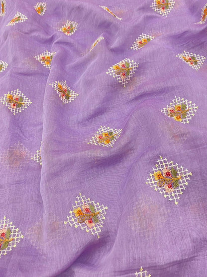 Chanderi Embroidery (Color Available) 44"Inch