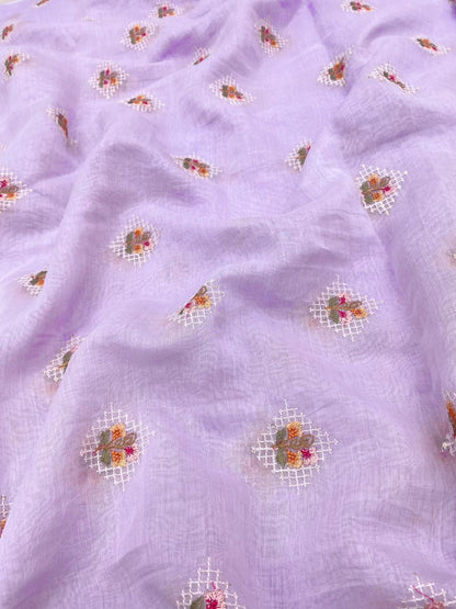Chanderi Embroidery (Color Available) 44"Inch