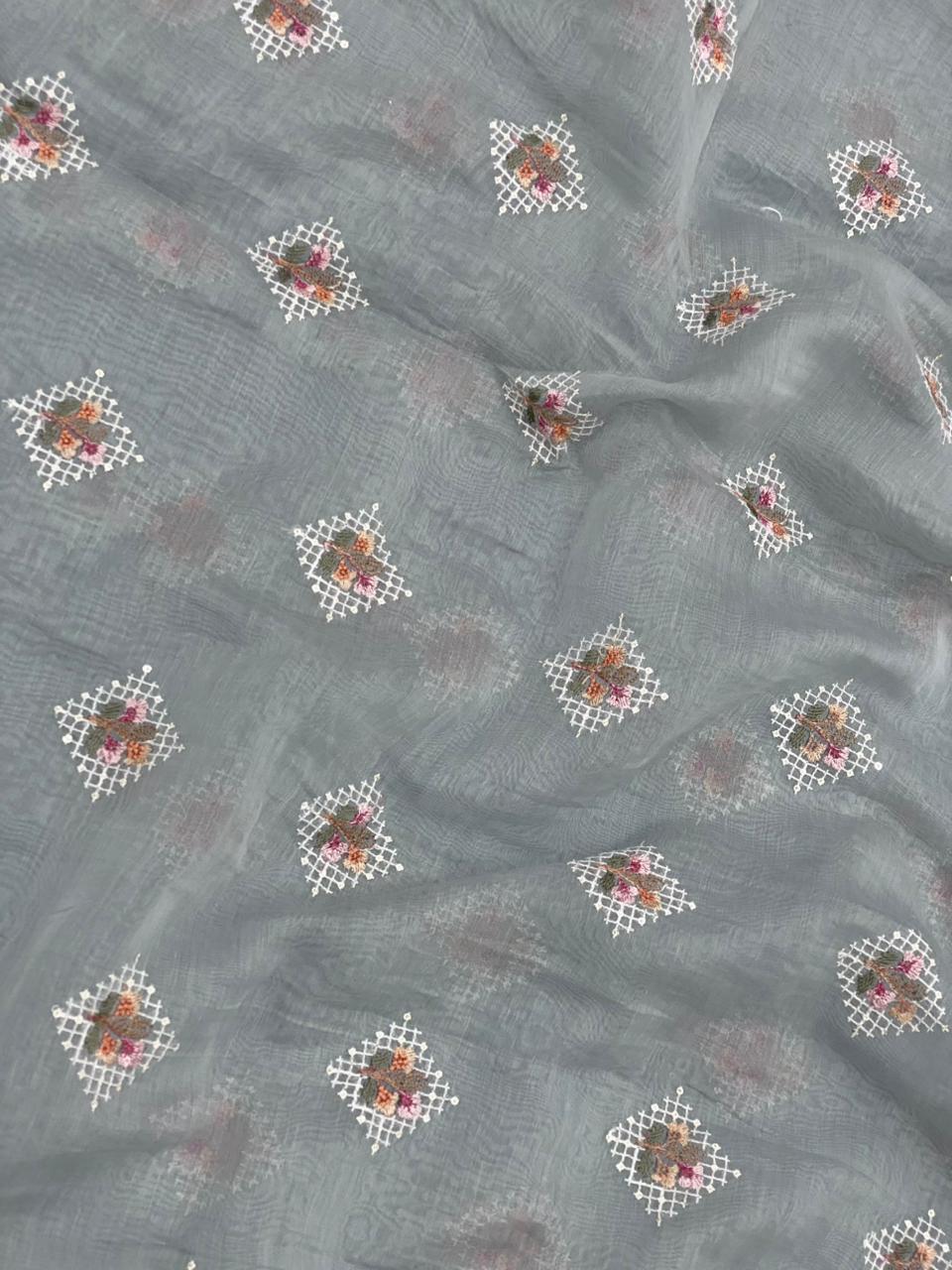 Chanderi Embroidery (Color Available) 44"Inch