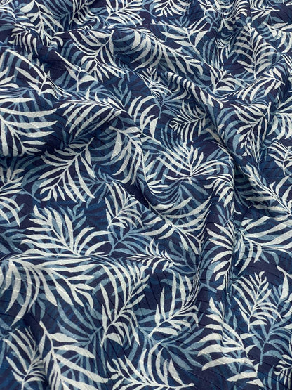 Cotton Self Stripes Embroidery With Print