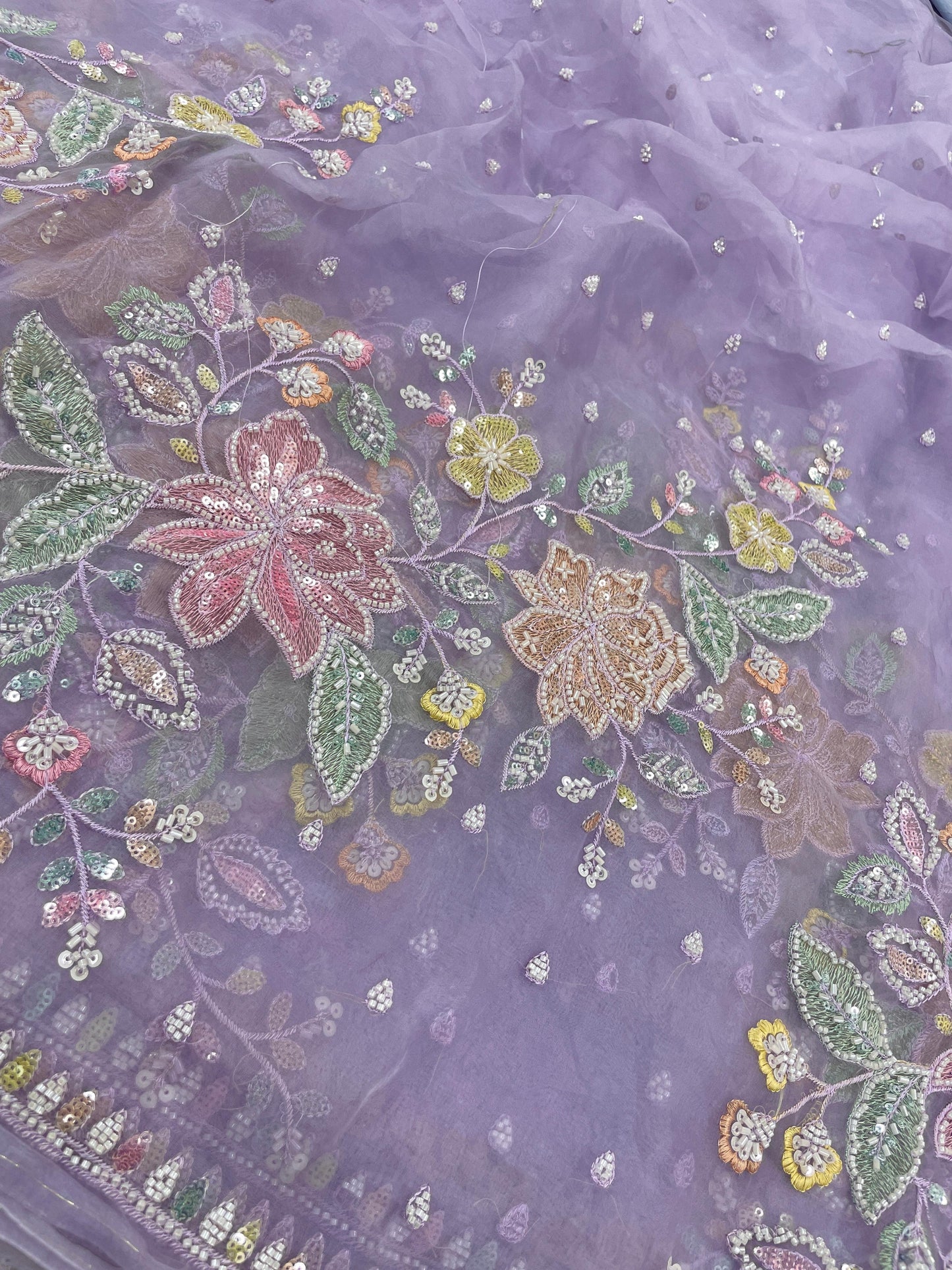 Organza Panel Embroidery  [Color Available]