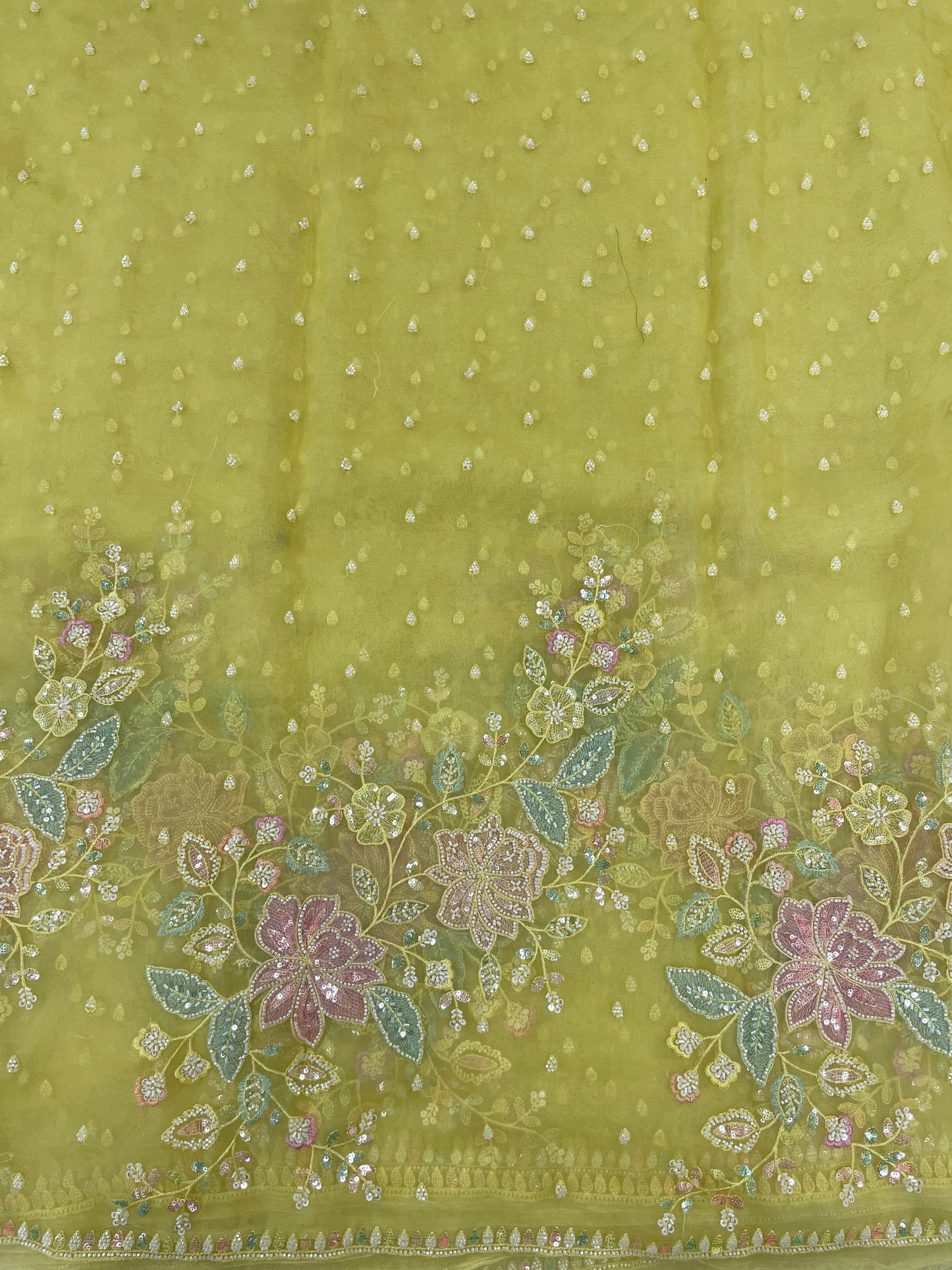 Organza Panel Embroidery  [Color Available]