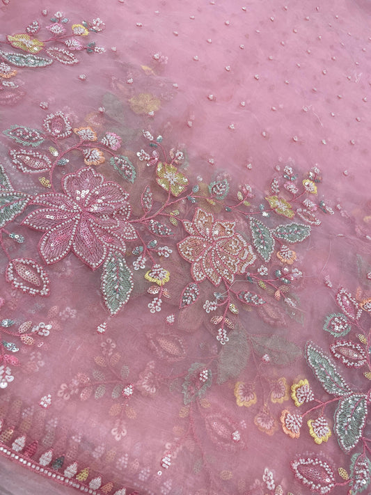 Organza Panel Embroidery  [Color Available]