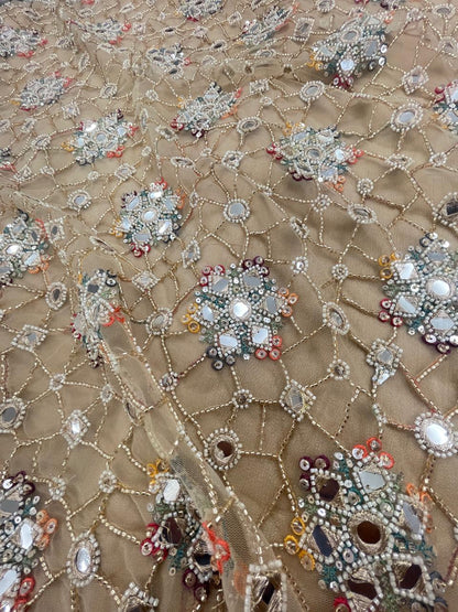 Net Mirror Embroidery Fabric