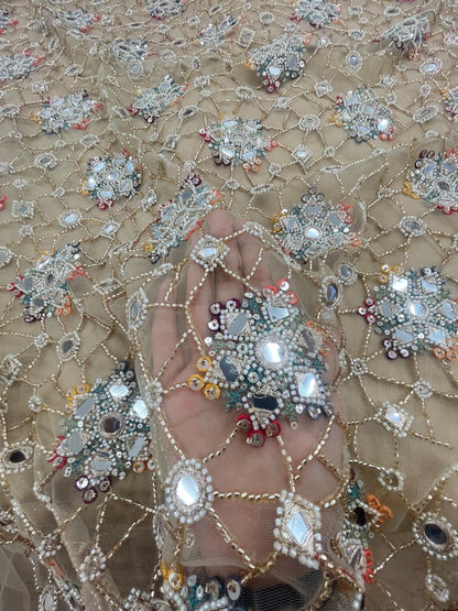 Net Mirror Embroidery Fabric