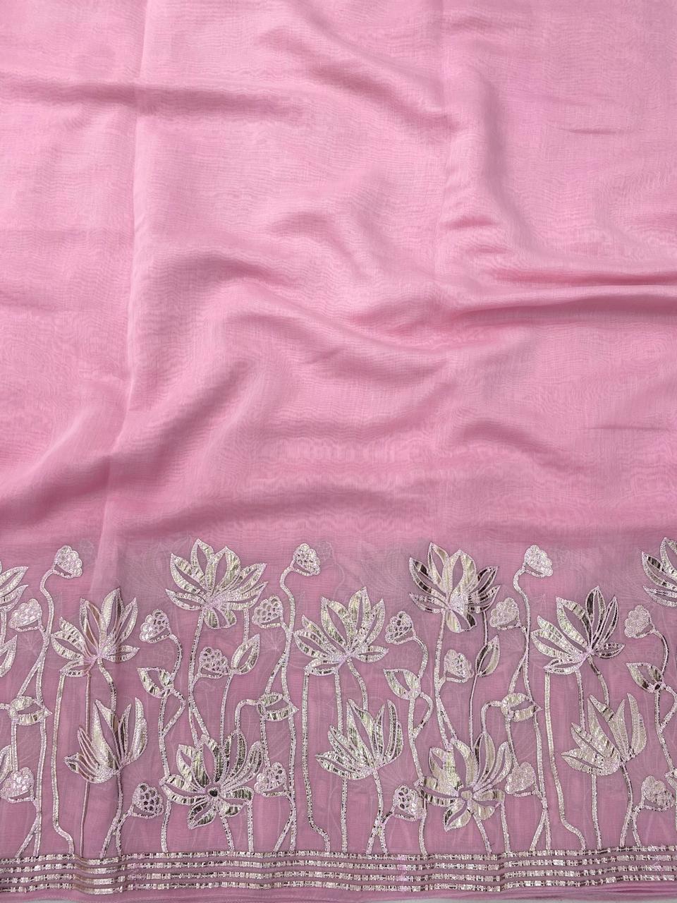 Chanderi Gota Embroidery Suit Set