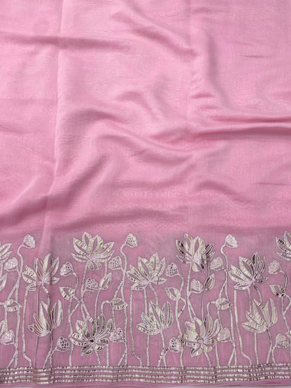 Chanderi Gota Embroidery Suit Set