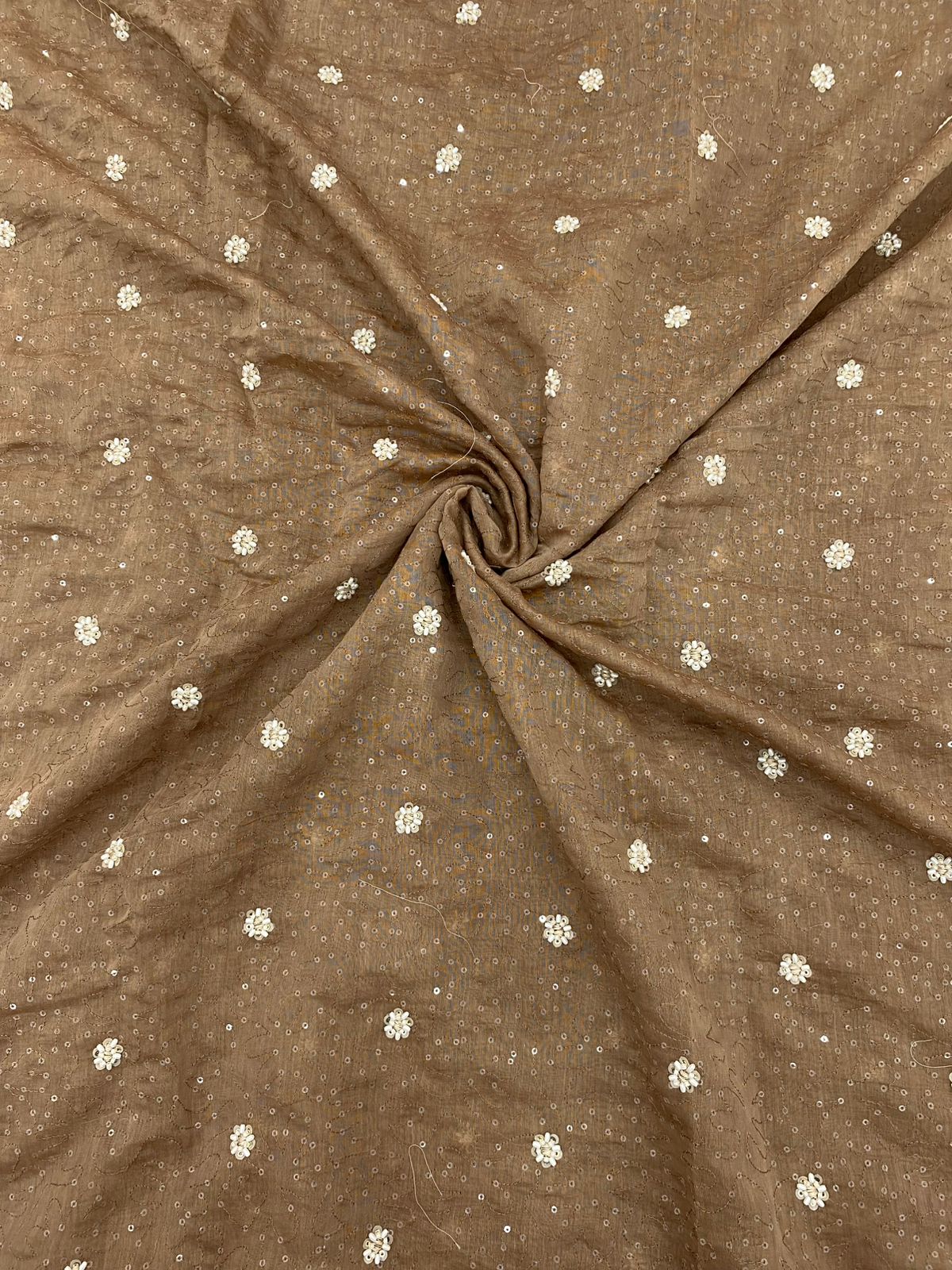 Chanderi Sequence Embroidery 44"Inch (Colours Available)