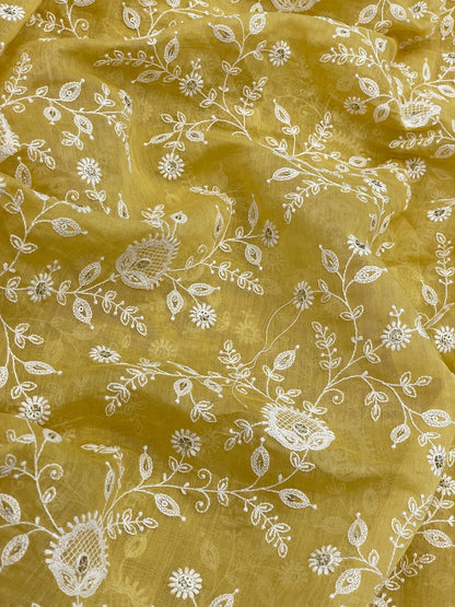 Chanderi Silk Embroidery 44"Inch (Colours Available)