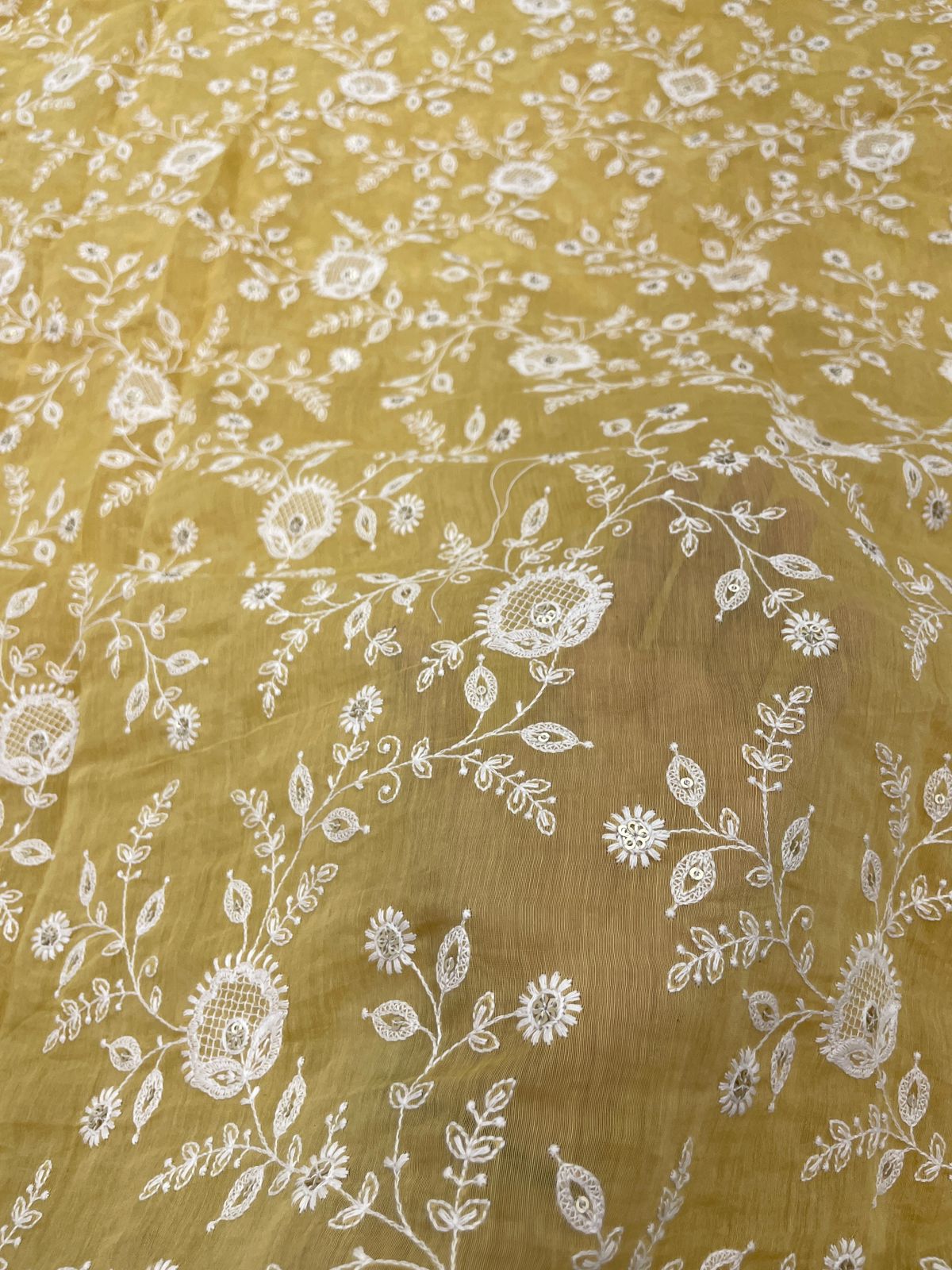 Chanderi Silk Embroidery 44"Inch (Colours Available)