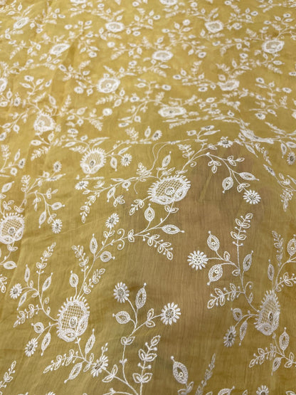 Chanderi Silk Embroidery 44"Inch (Colours Available)