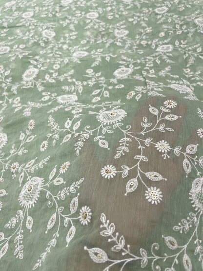 Chanderi Silk Embroidery 44"Inch (Colours Available)