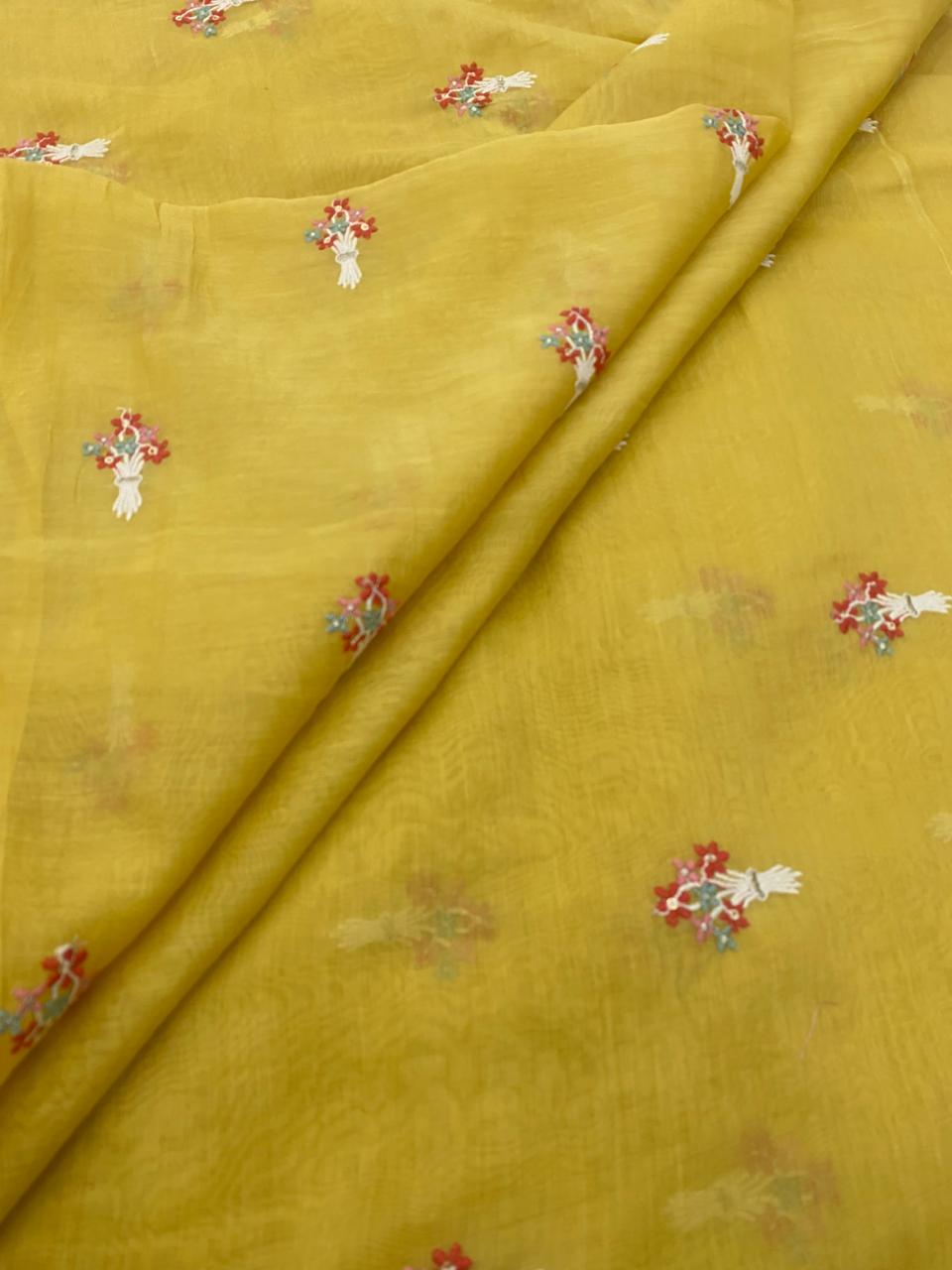 Chanderi Silk Embroidery 44"Inch (Colours Available)