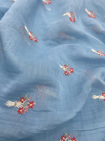 Chanderi Silk Embroidery 44"Inch (Colours Available)