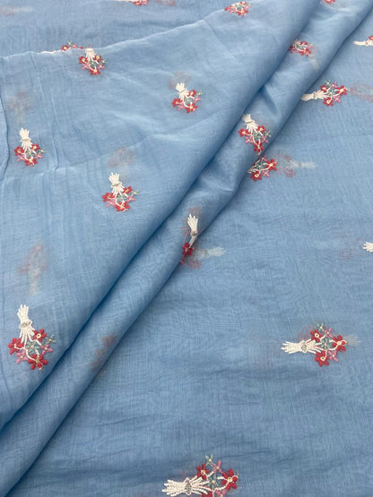 Chanderi Silk Embroidery 44"Inch (Colours Available)