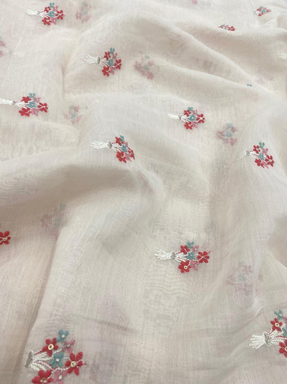 Chanderi Silk Embroidery 44"Inch (Colours Available)