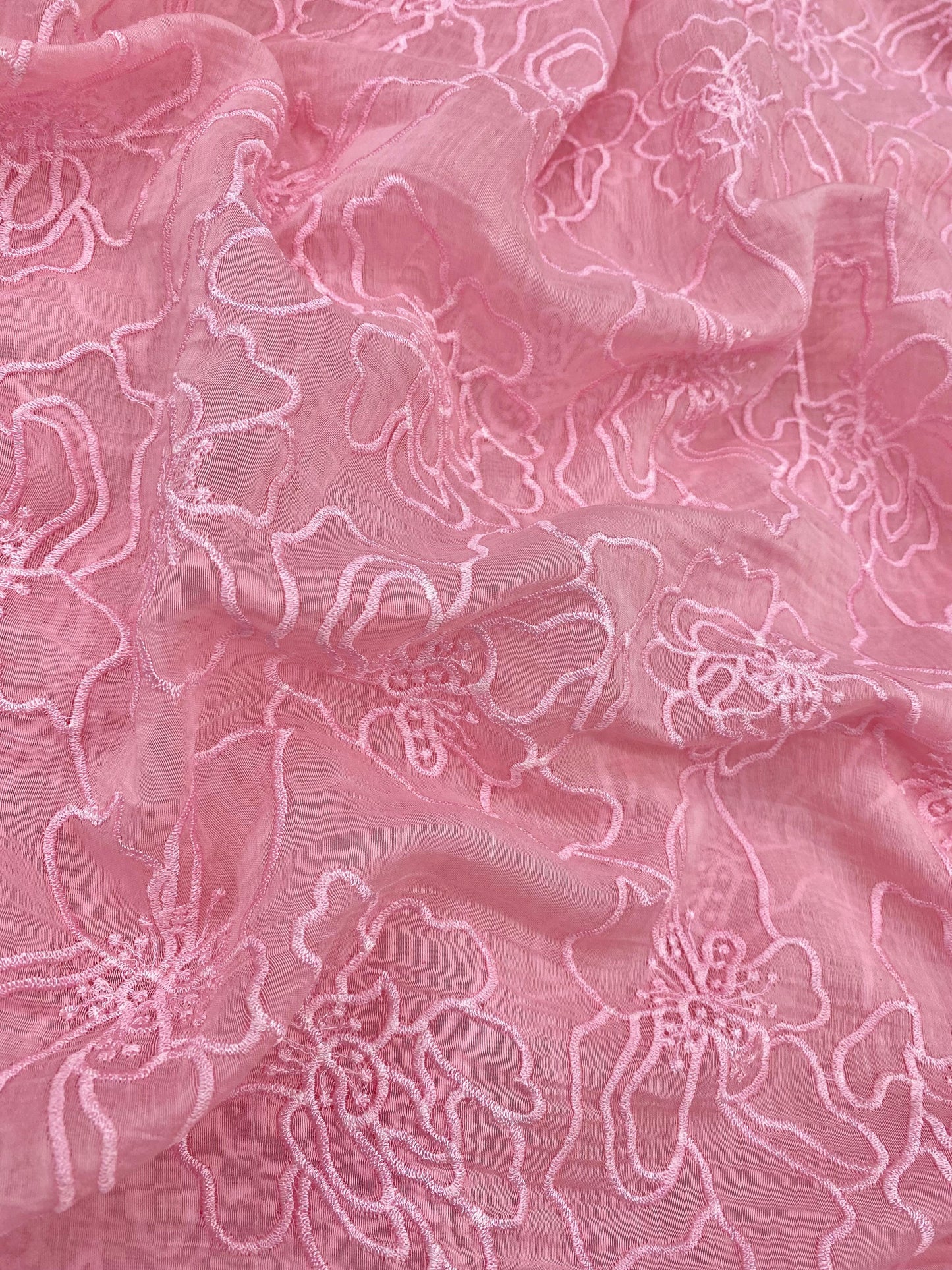 Silk Chanderi Self Color Embroidey 44"Inch (Colours Available)