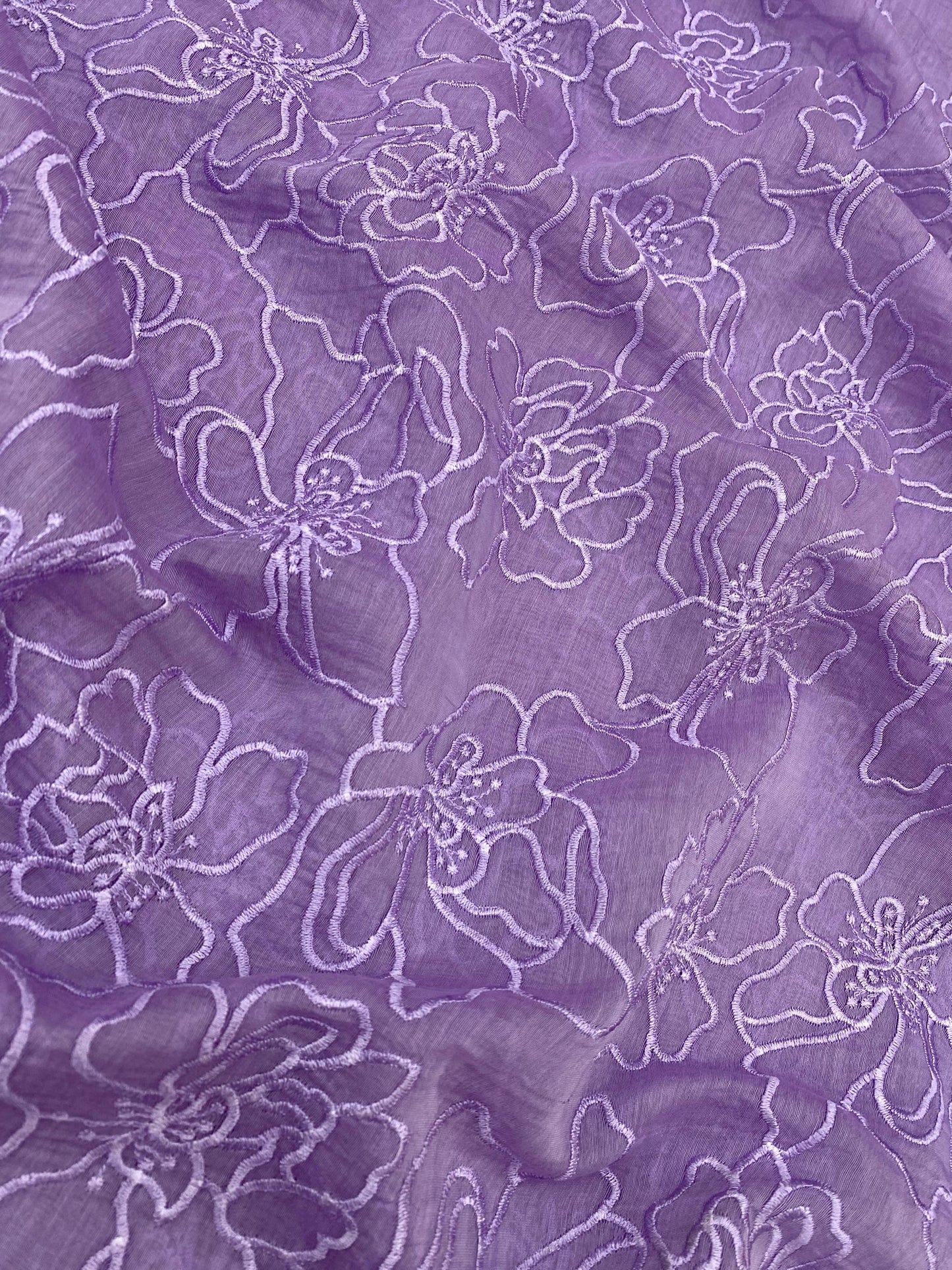 Silk Chanderi Self Color Embroidey 44"Inch (Colours Available)