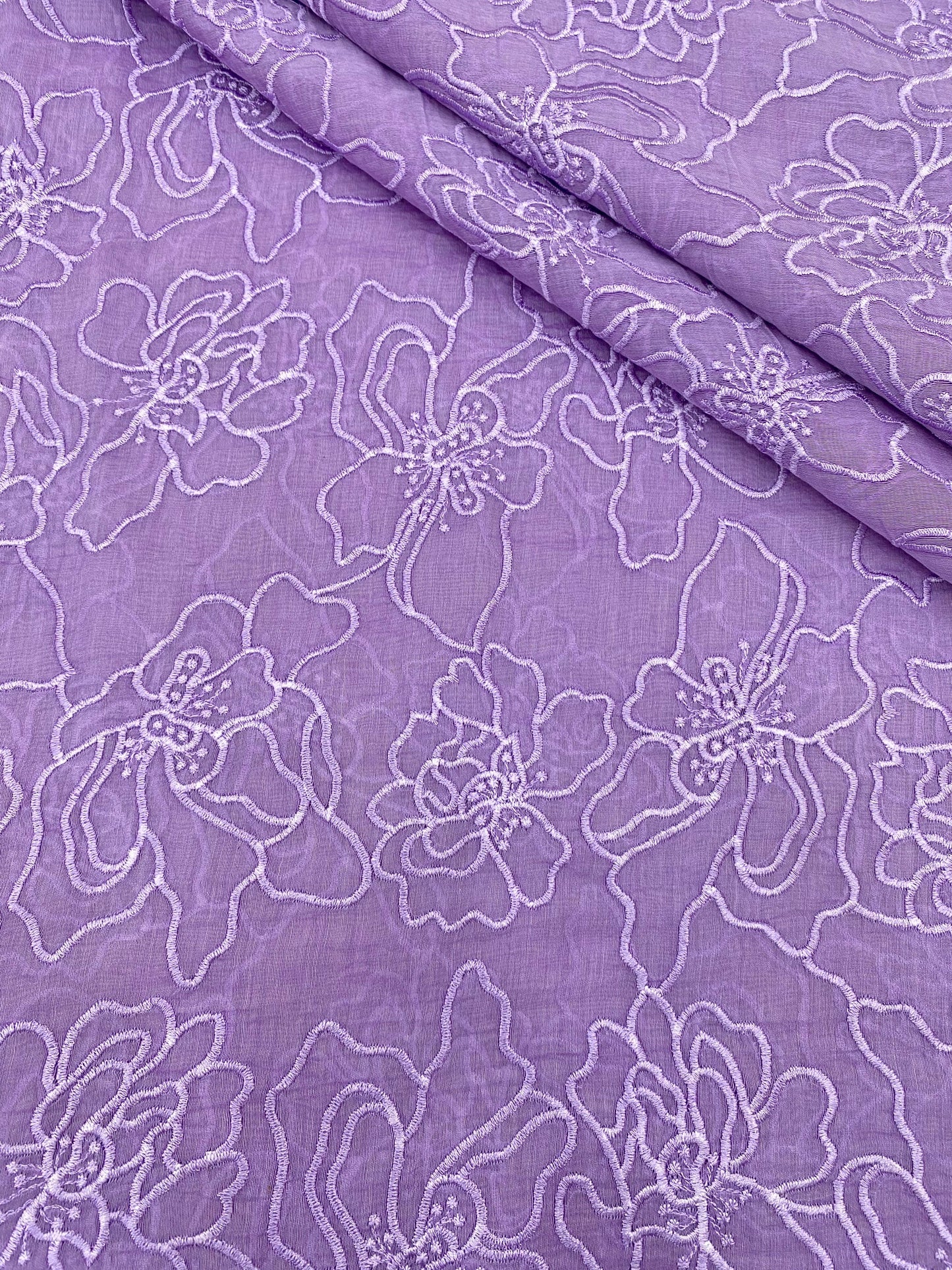 Silk Chanderi Self Color Embroidey 44"Inch (Colours Available)