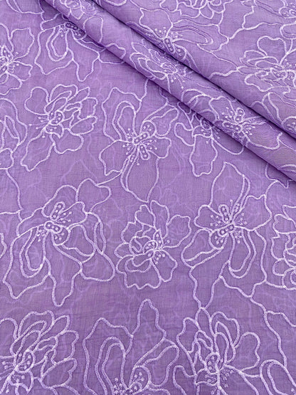 Silk Chanderi Self Color Embroidey 44"Inch (Colours Available)