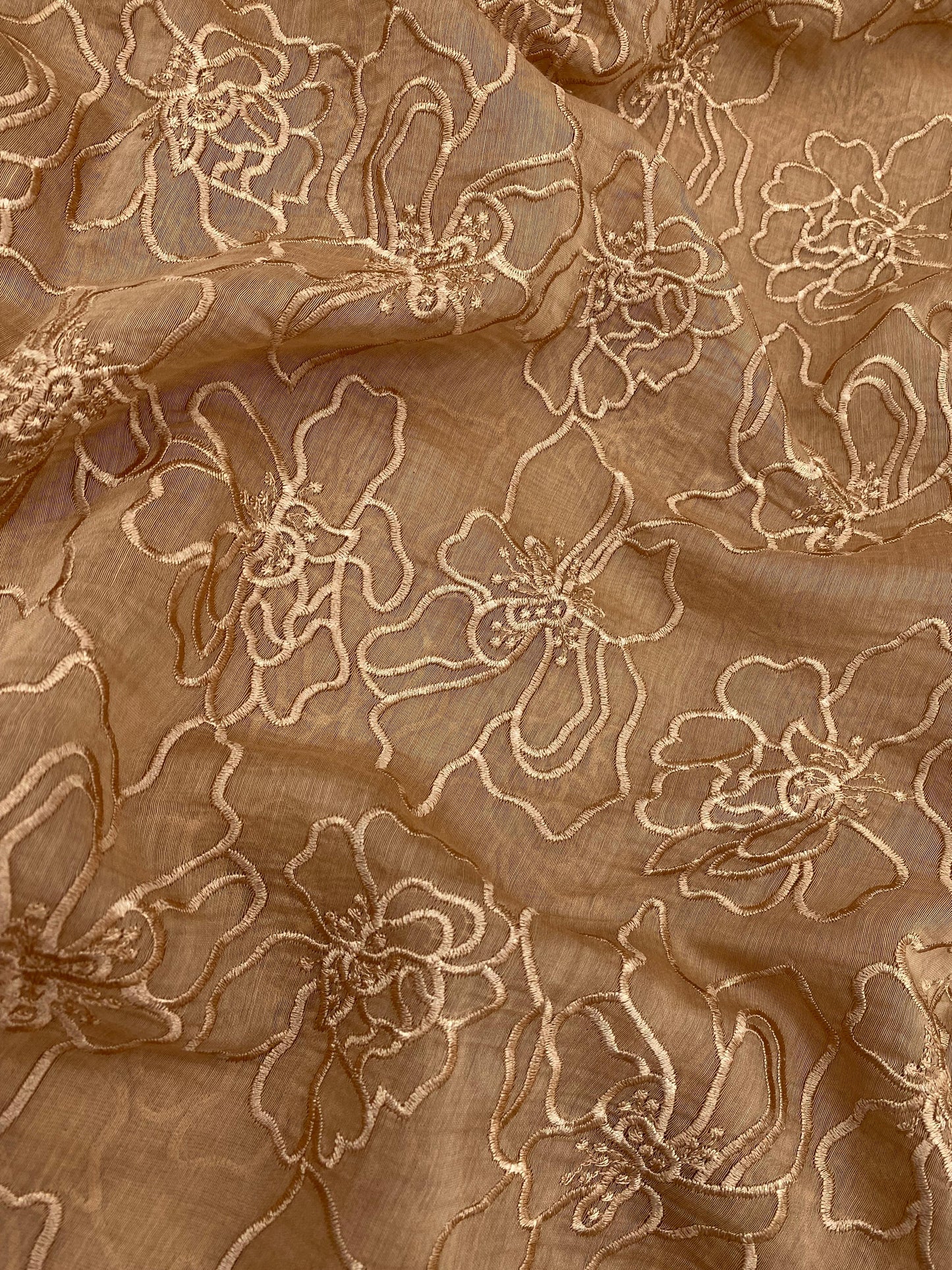 Silk Chanderi Self Color Embroidey 44"Inch (Colours Available)