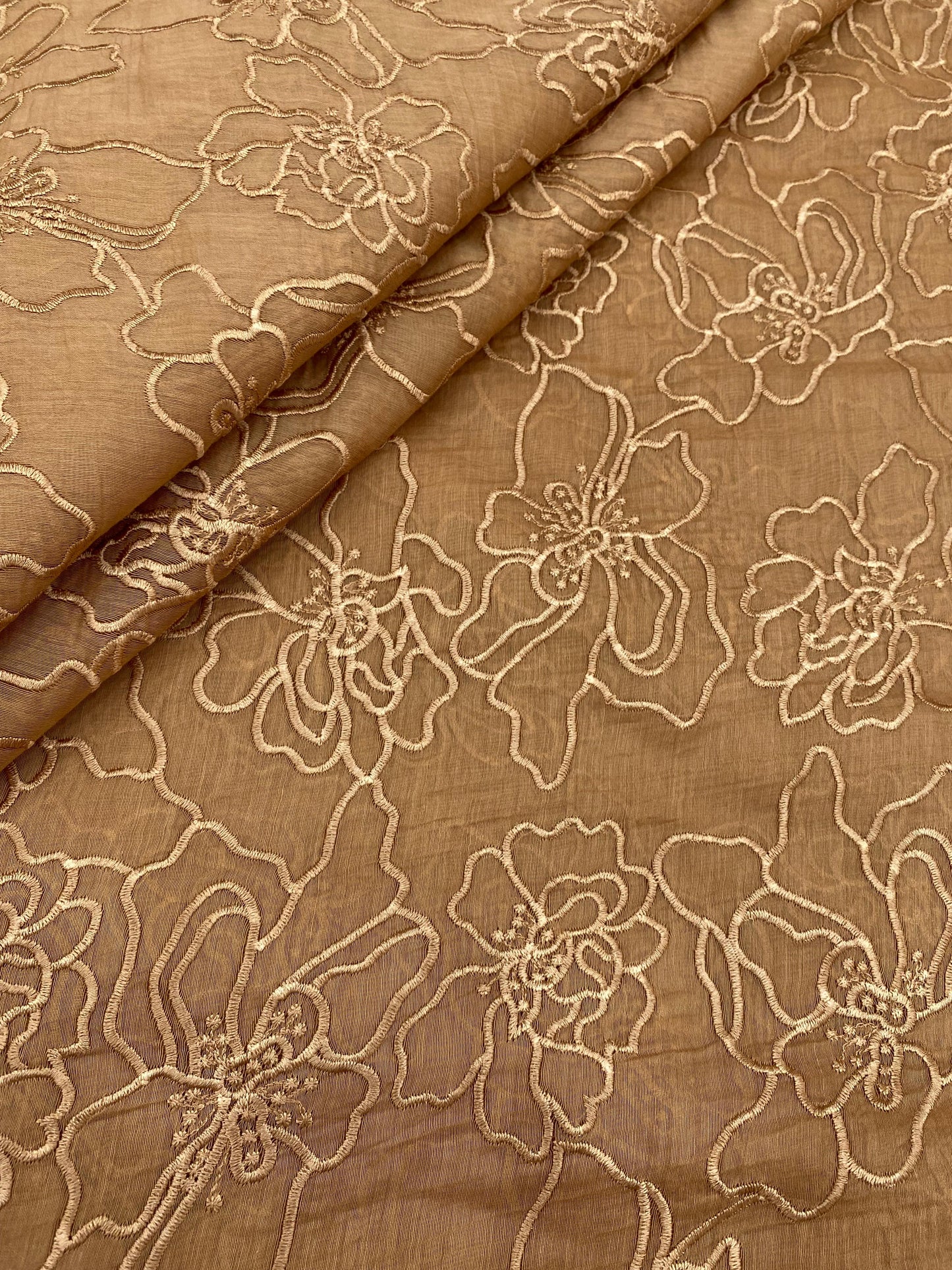 Silk Chanderi Self Color Embroidey 44"Inch (Colours Available)