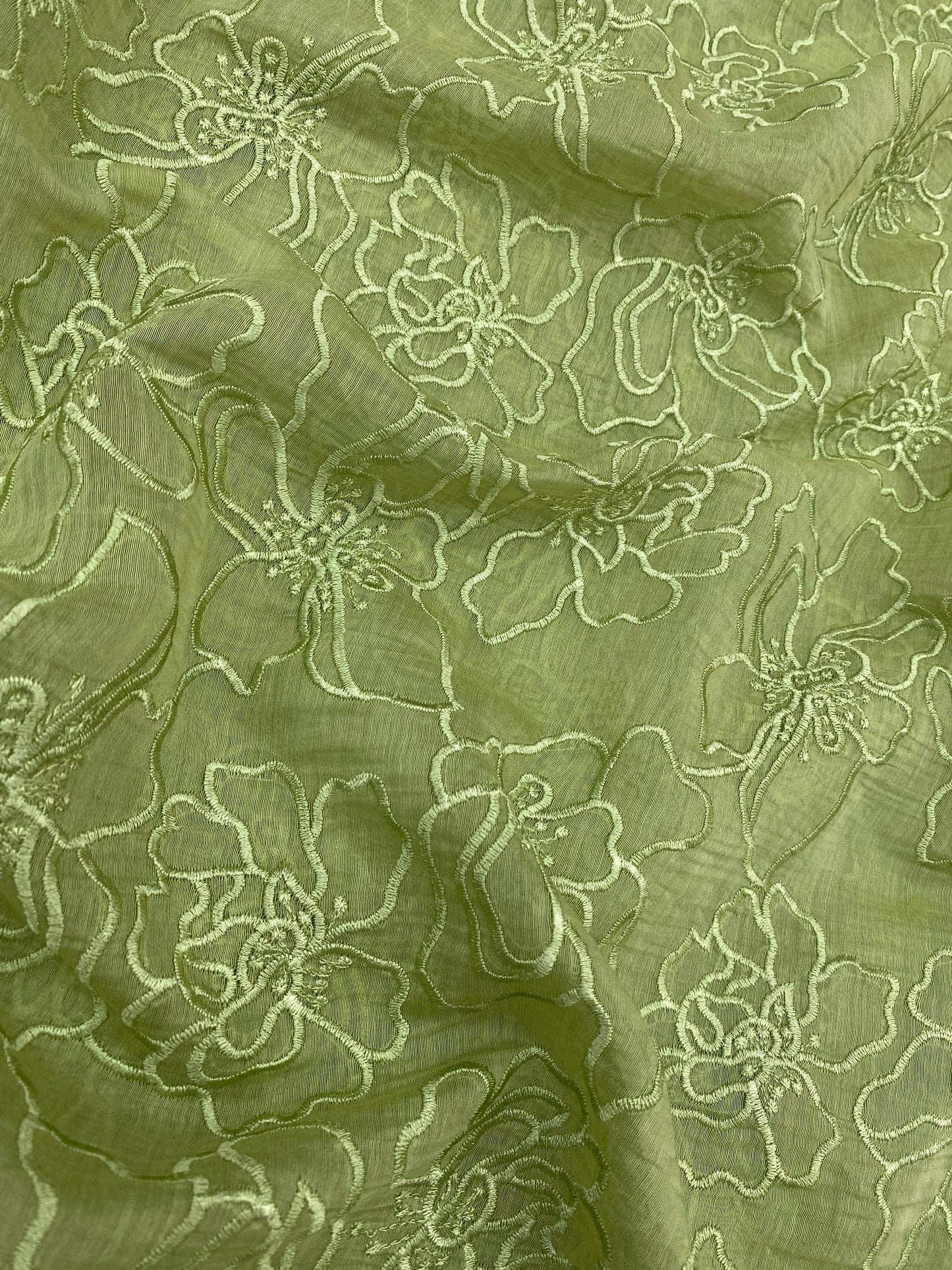 Silk Chanderi Self Color Embroidey 44"Inch (Colours Available)