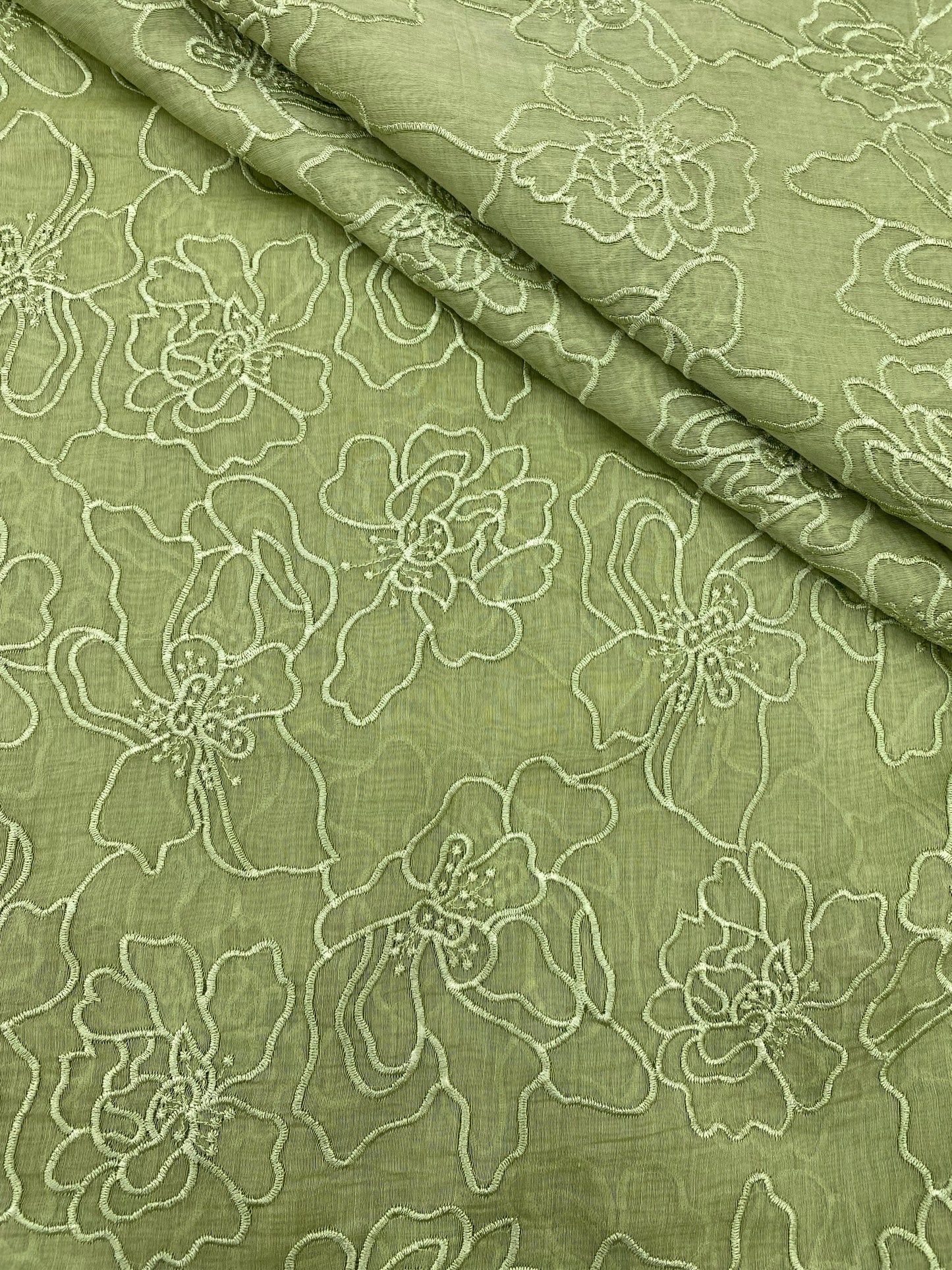 Silk Chanderi Self Color Embroidey 44"Inch (Colours Available)