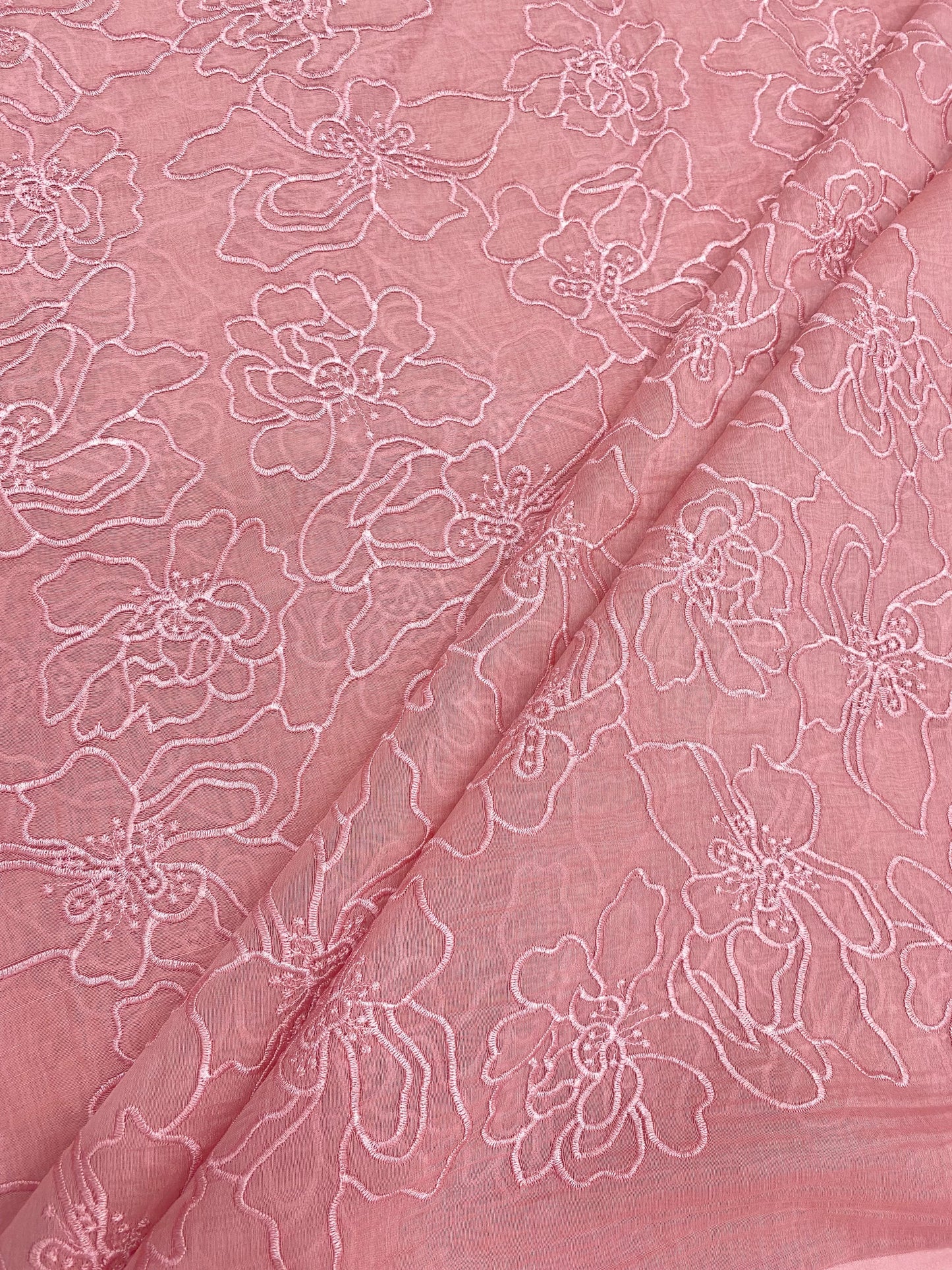 Silk Chanderi Self Color Embroidey 44"Inch (Colours Available)