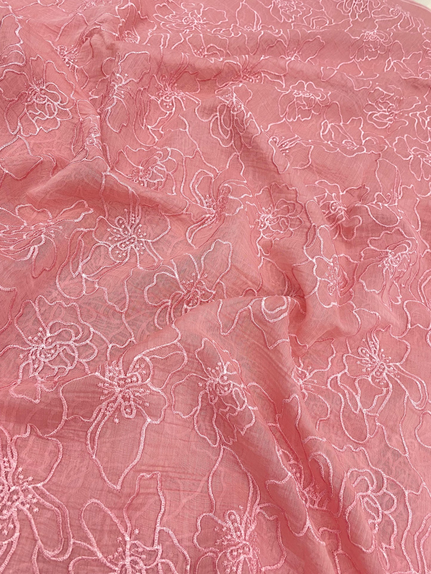 Silk Chanderi Self Color Embroidey 44"Inch (Colours Available)