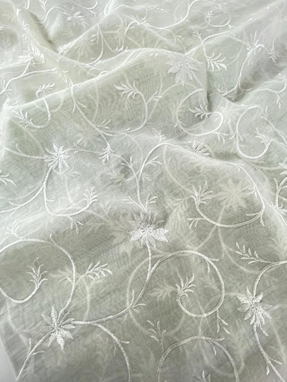 Chanderi Silk Embroidery (Dyeable) 44"inch