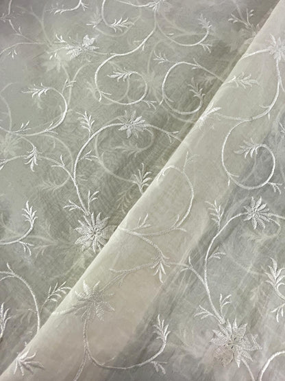 Chanderi Silk Embroidery (Dyeable) 44"inch